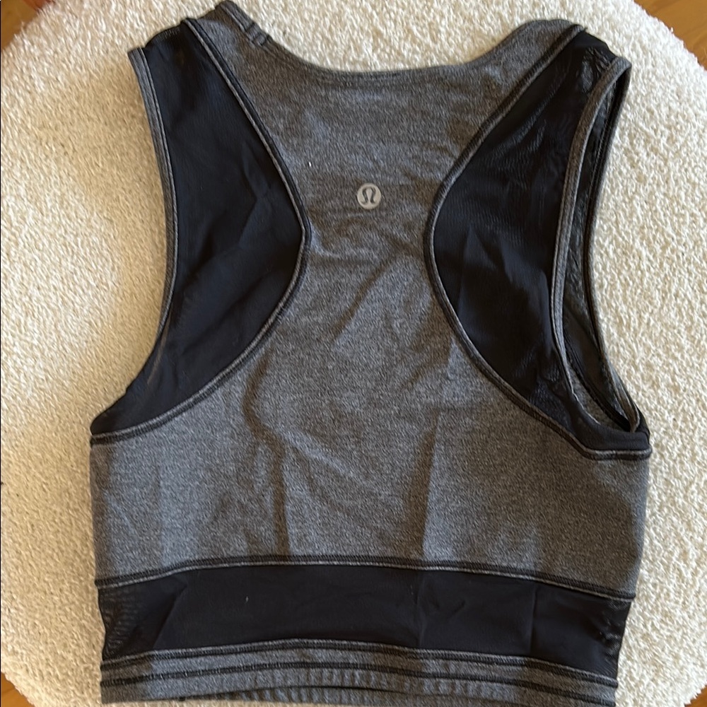 Lululemon Athletica Gray Fitted Crop Tank Top